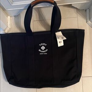 Tory Burch navy canvas tote